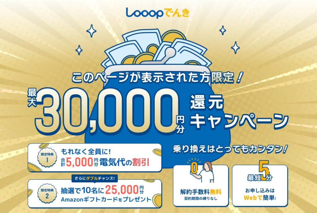 Looopでんきの当サイト限定キャンペーン