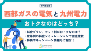西部ガスの電気と九州電力はどっちがオトク？電気・ガスの単体契約からセット契約まで徹底比較！