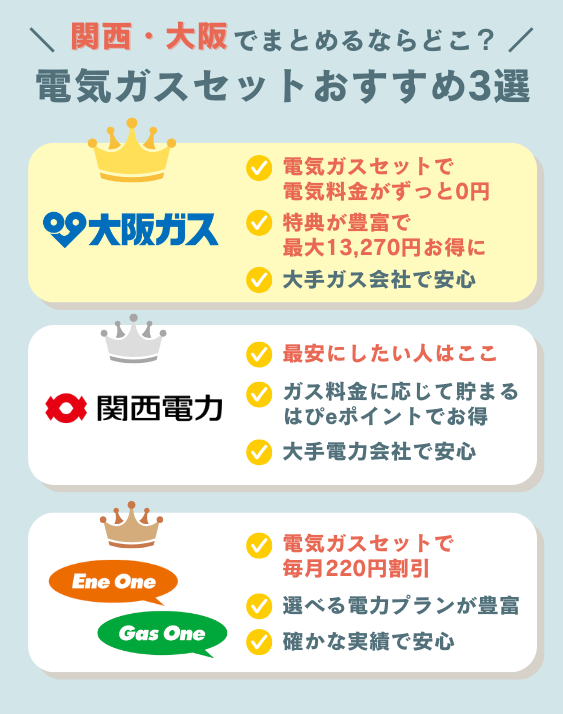 関西電気ガスセットおすすめ3社