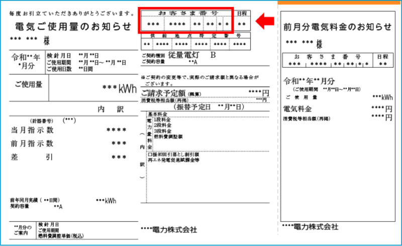 電気の検針票サンプル