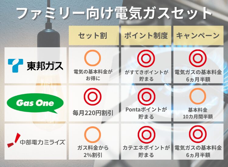 名古屋電気ガスセット（ファミリー向け）