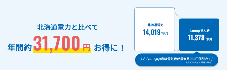 Looopでんき_北海道電力_公式料金シミュレーション