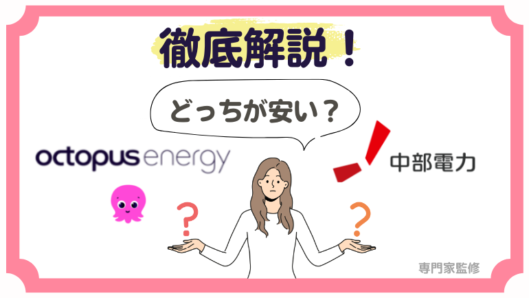 オクトパスエナジーと中部電力はどちらが安い？電気代を徹底比較。燃調費による損益分岐も検証