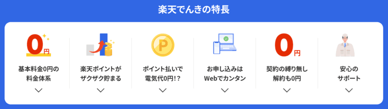 楽天でんきの特徴