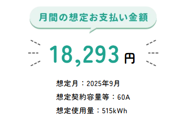 リボンエナジーシミュレーション_東京4人暮らしオール電化
