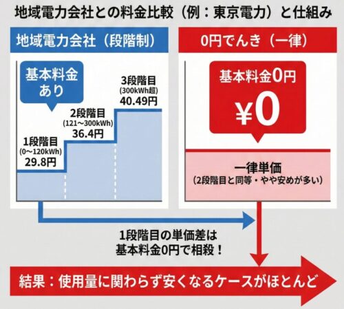 0円でんきの電力量料金