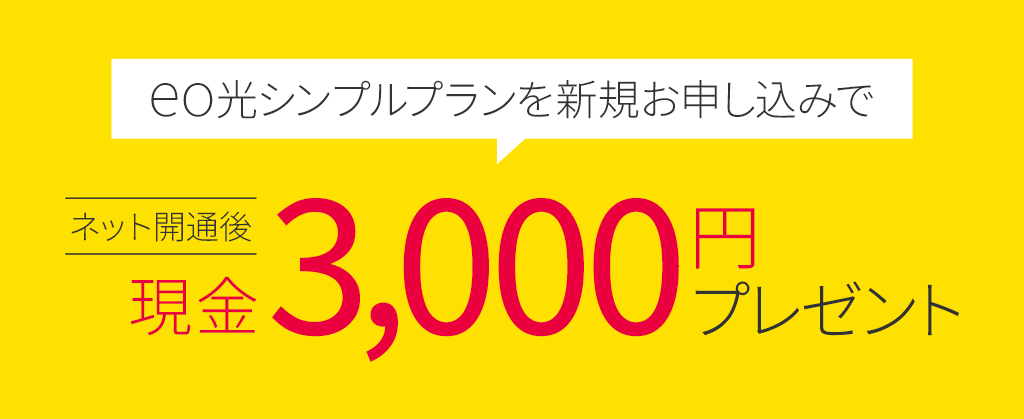 eo光シンプルプラン 3,000円プレゼントキャンペーン