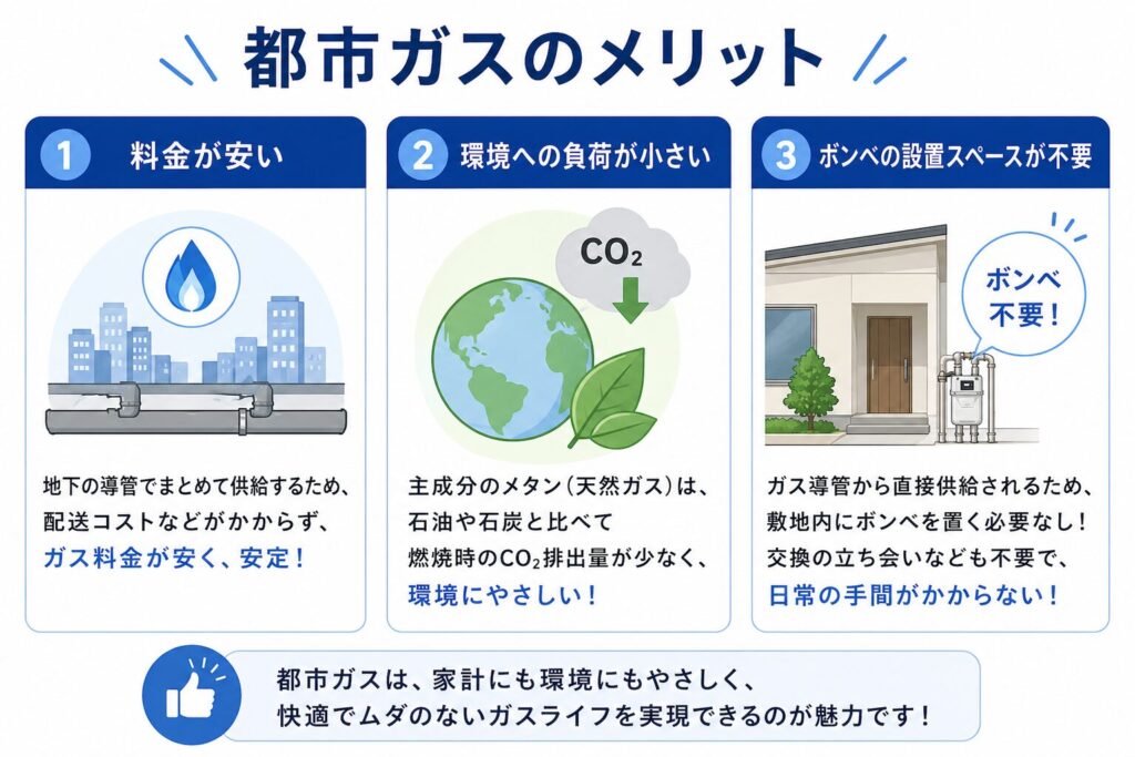 都市ガスのメリット