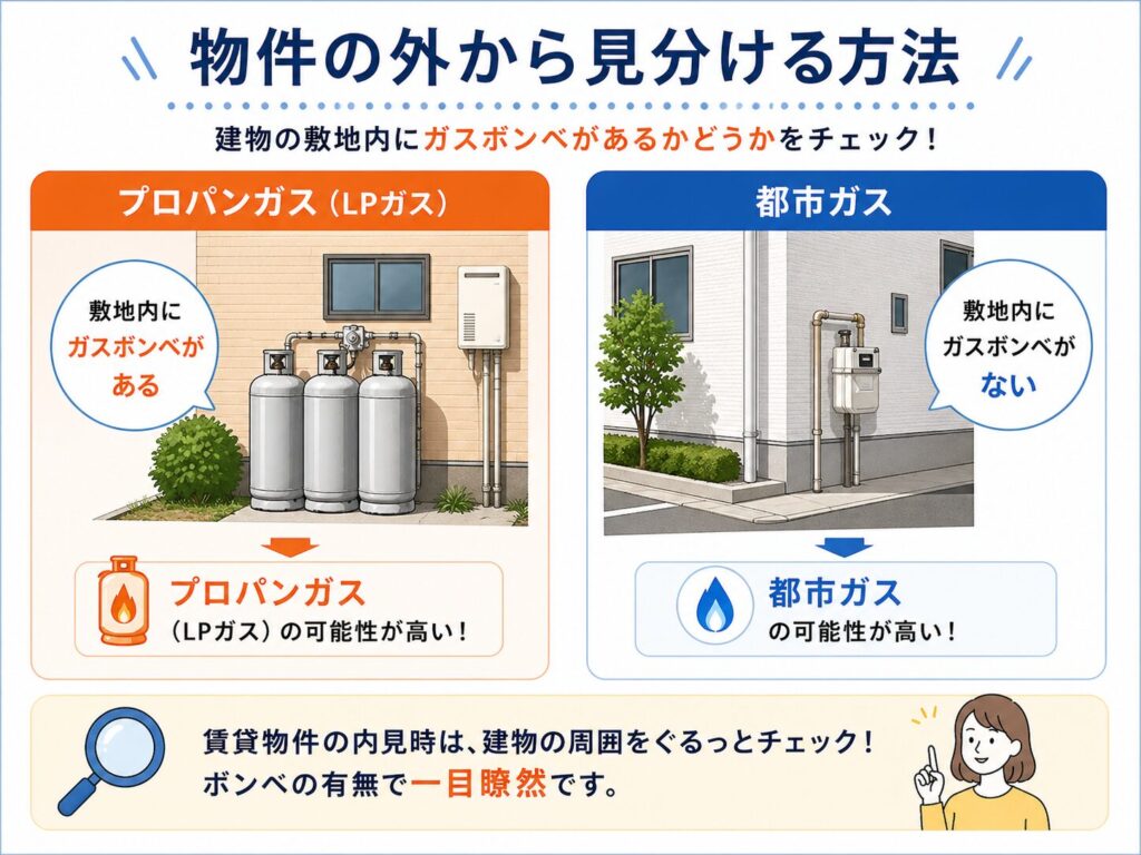 都市ガス・プロパンガス_見分け方（屋外から）