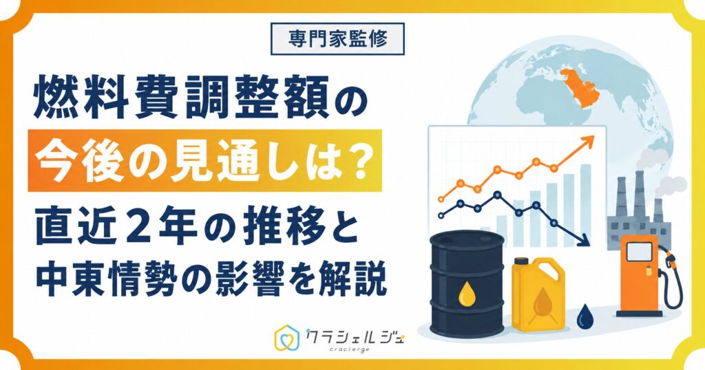 【2026年7月以降】燃料費調整額の今後の見通しは？直近2年の推移と中東情勢の影響を解説