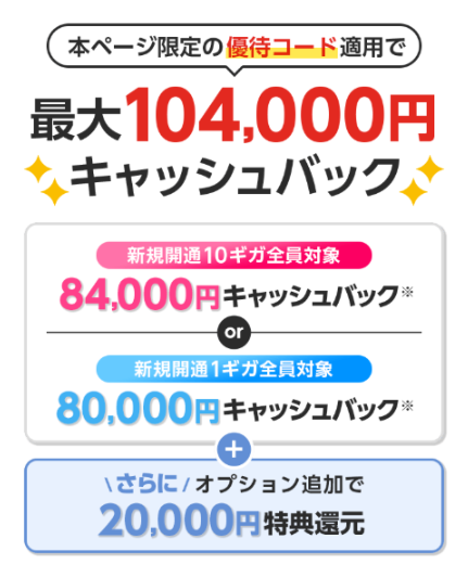 ドコモ光×とくとくBB光　秋トクMAX！感謝祭_キャッシュバック内訳